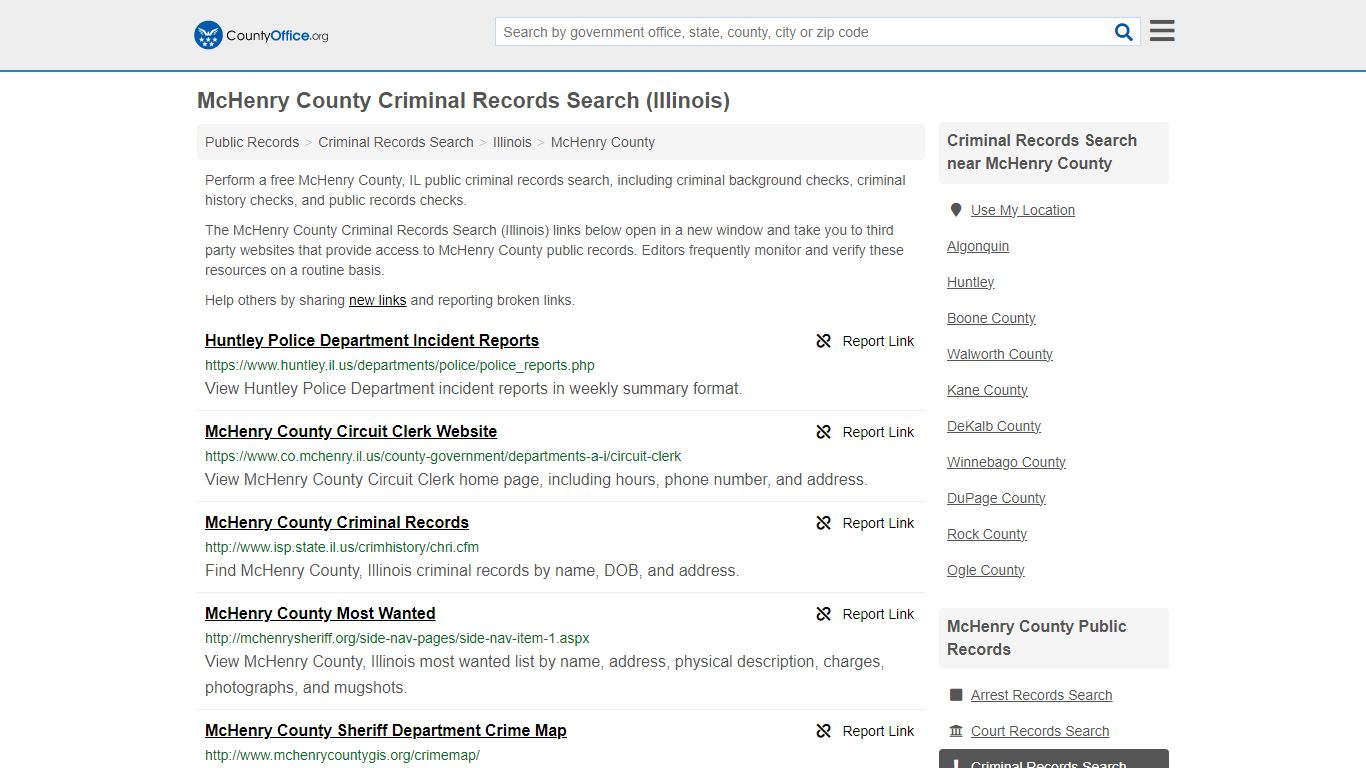 Criminal Records Search - McHenry County, IL (Arrests, Jails & Most ...